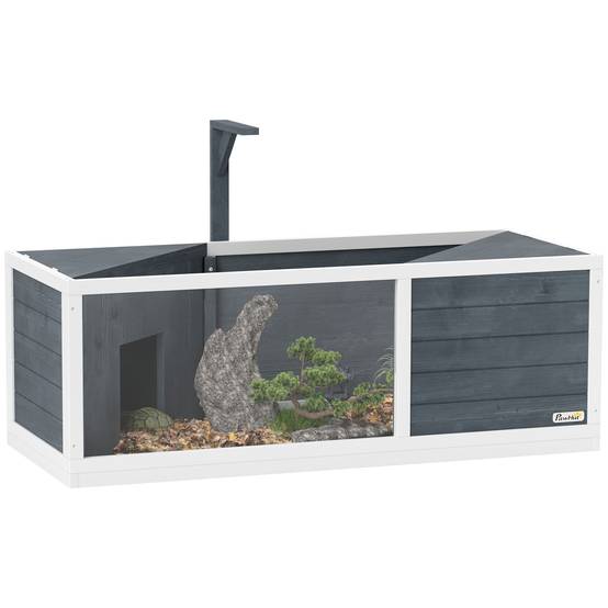 Enclos pour tortue bois de sapin gris 120 x 50 x 40 cm - PANGIVO - Image 1