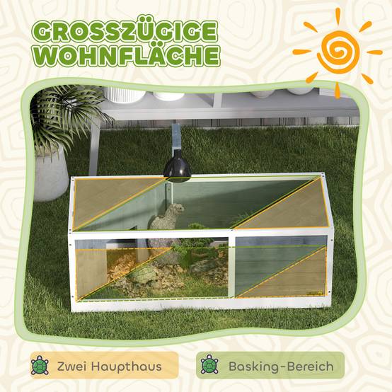 Enclos pour tortue bois de sapin gris 120 x 50 x 40 cm - PANGIVO - Image 6