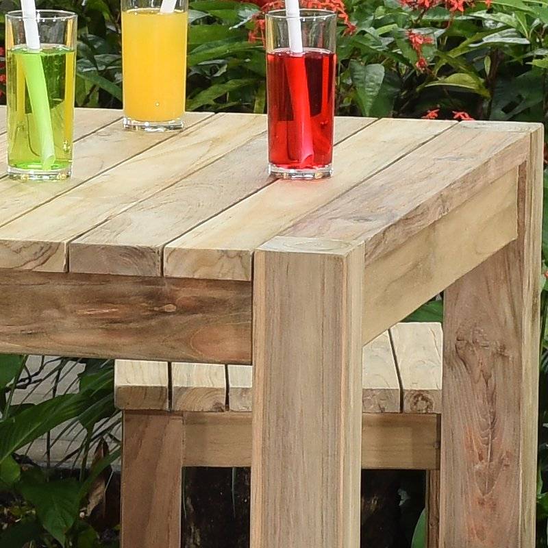 Gecko Jardin - Table haute en teck recyclé 120 cm Toscagne - Gecko Jardin - Image 3