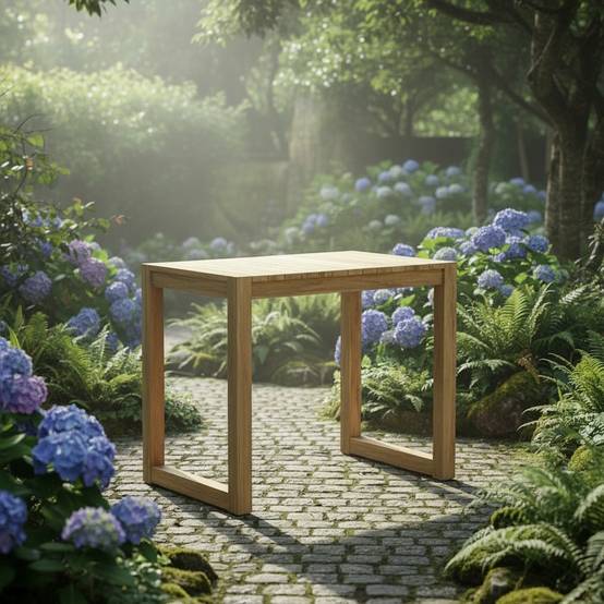 Gecko Jardin - Table haute en teck recyclé 120 cm Toscagne - Gecko Jardin - Image 7