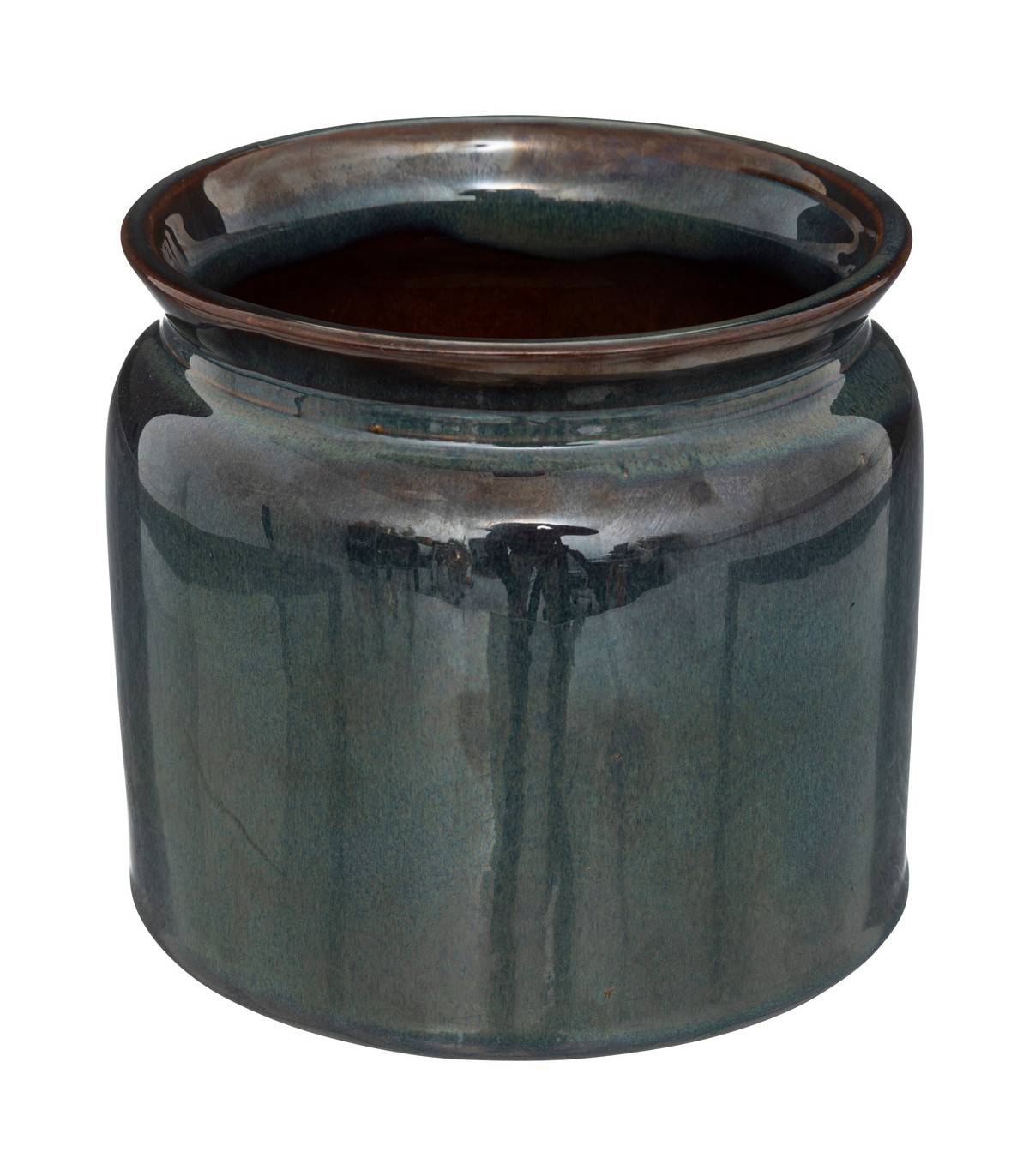 Pot en Céramique émaillée Bleu D 16,8 x H 15 cm