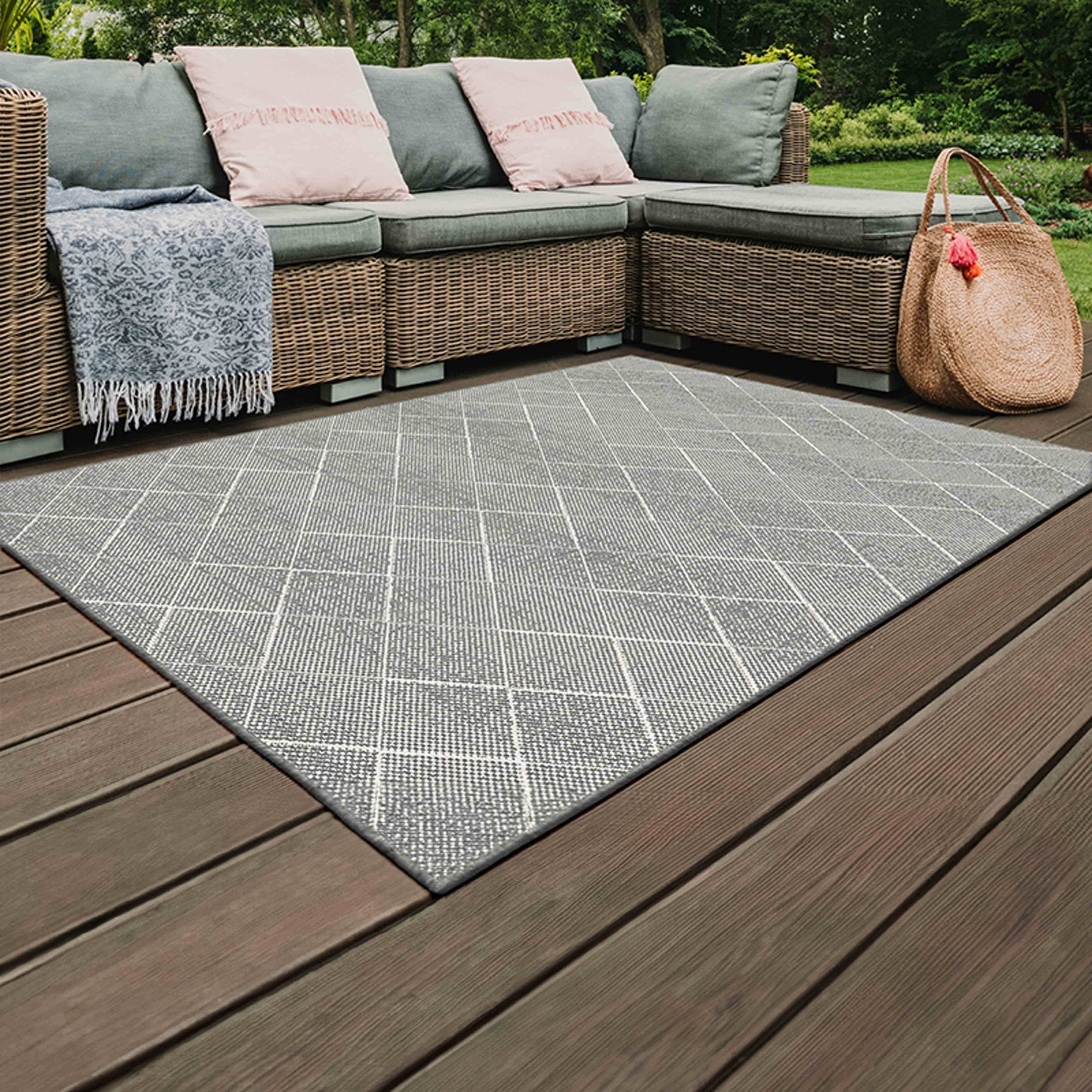 Oviala - Tapis d'extérieur en polypropylène 200 x 290 cm gris Dioma - Oviala - Image 2