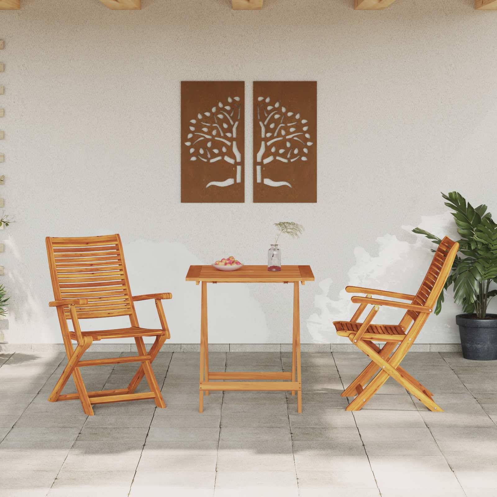 Vidaxl - Ensemble bistro pliant 3 pcs-Salons de jardin Marron Bois d'Acacia Massif 883296 - Image 1