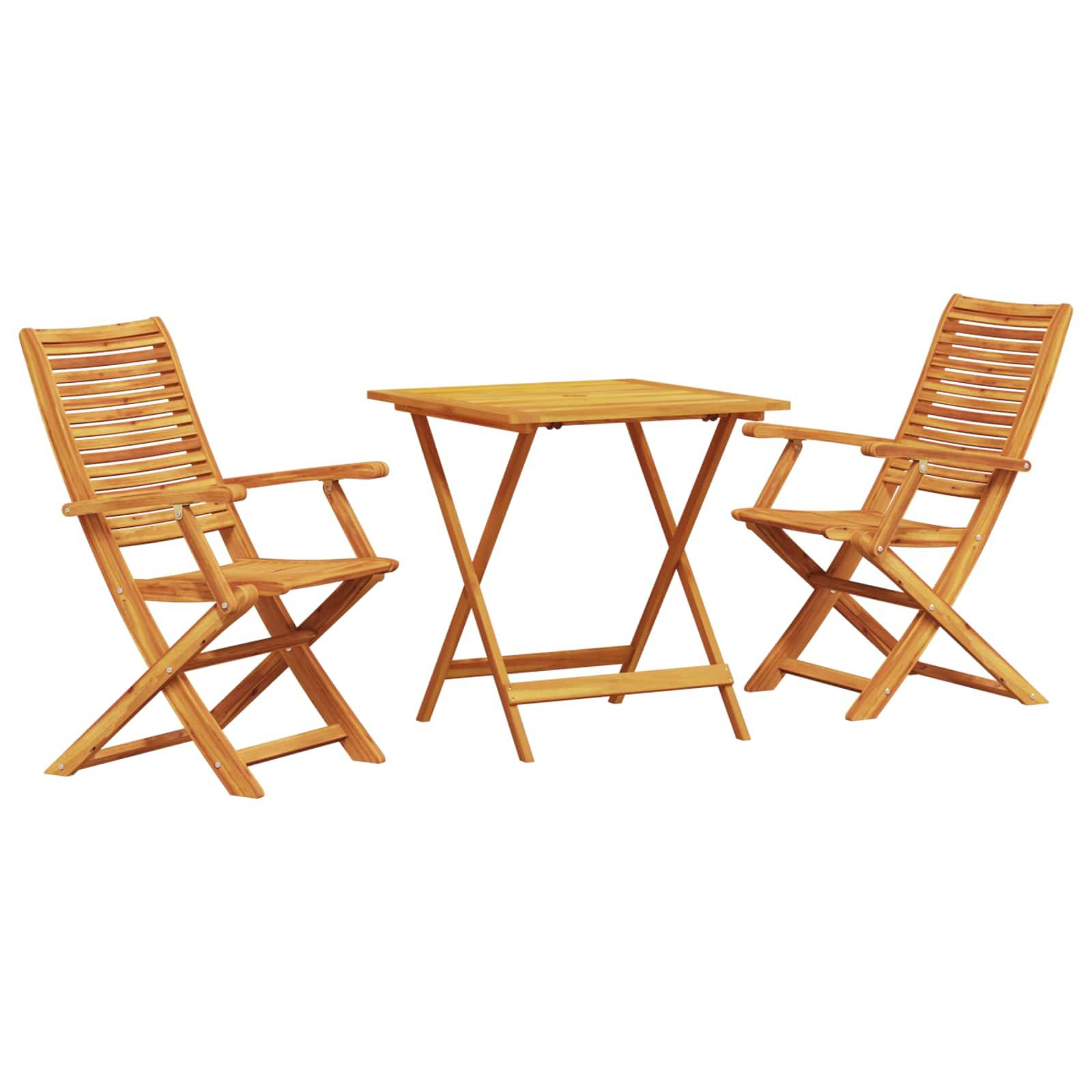 Vidaxl - Ensemble bistro pliant 3 pcs-Salons de jardin Marron Bois d'Acacia Massif 883296 - Image 2