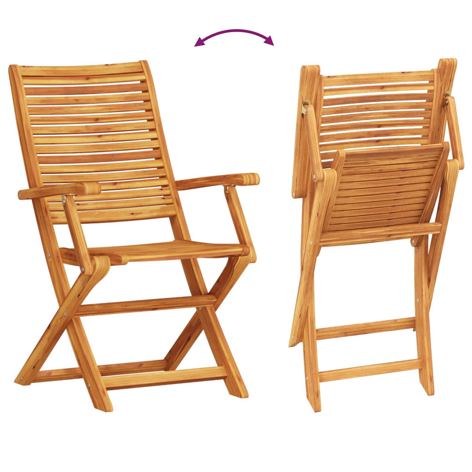 Vidaxl - Ensemble bistro pliant 3 pcs-Salons de jardin Marron Bois d'Acacia Massif 883296 - Image 8