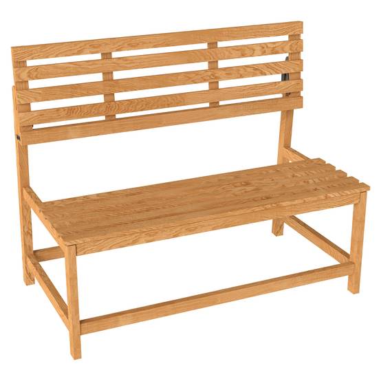 Banc de jardin 2 places en bois de teck, dossier convertible, résistant aux UV, 110x61x89cm, meuble extérieur polyvalent - Image 1