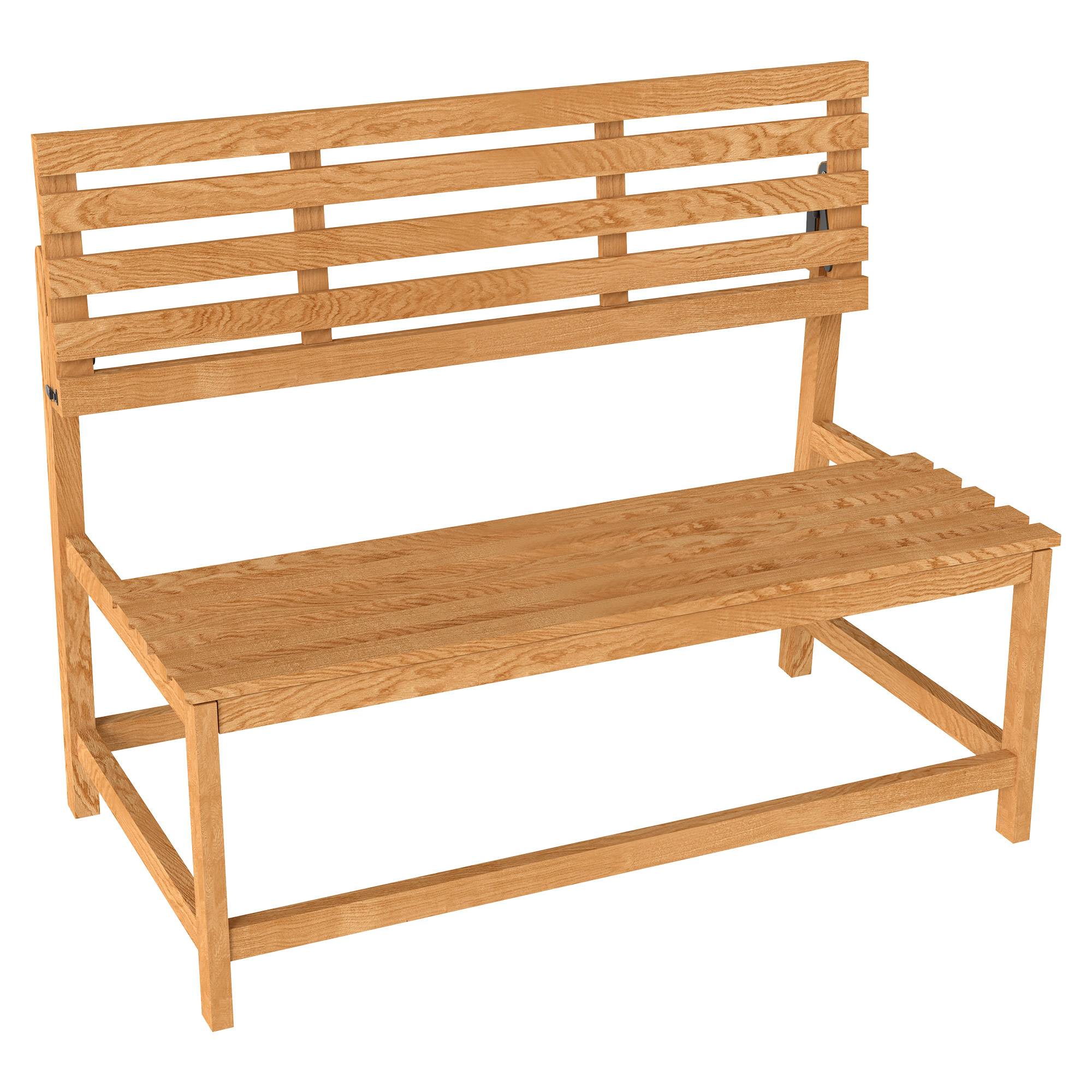 Banc de jardin 2 places en bois de teck, dossier convertible, résistant aux UV, 110x61x89cm, meuble extérieur polyvalent