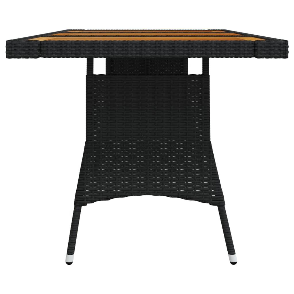PANGIVO - Table de jardin noire résine tressée et acacia 160 x 70 x 72 cm - PANGIVO - Image 3