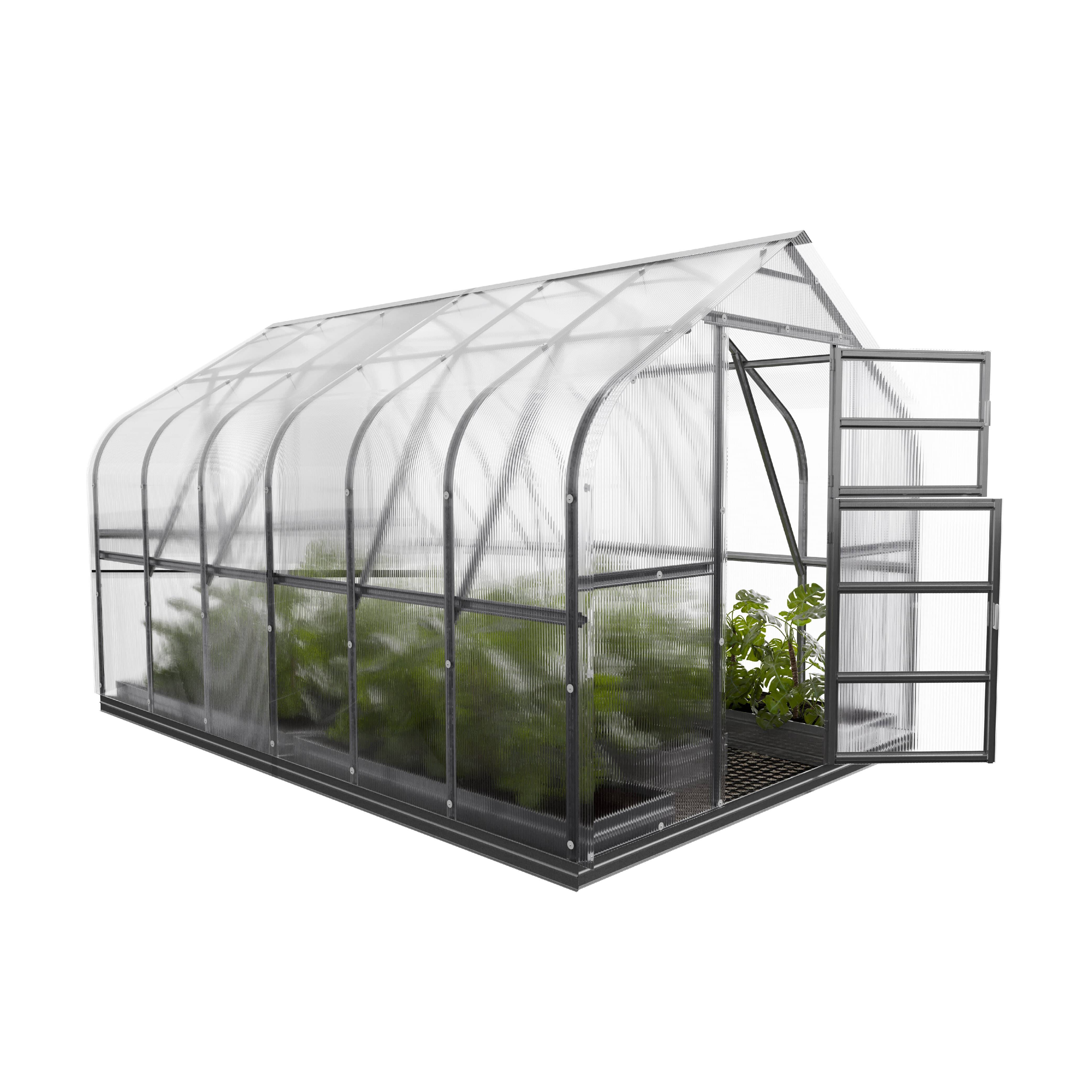 Serre KLASIKA Standard 10m2, 2,5m x 4m, 4 mm avec revêtement en polycarbonate (Avec 2 toits ouvrants automatiques) - Image 3