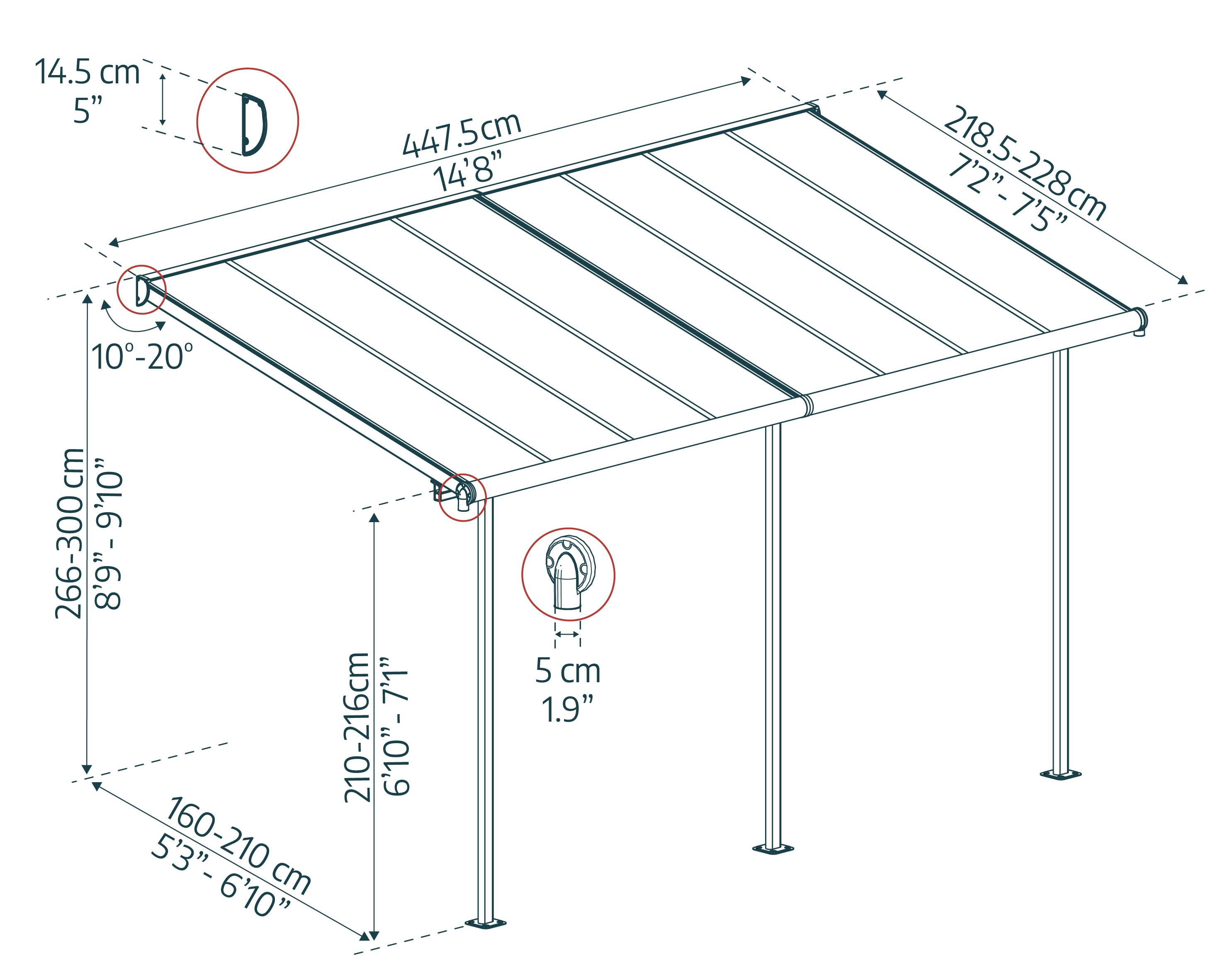 Canopia - Canopia Pergola Sierra 2,2X4,5 Grise - Image 5