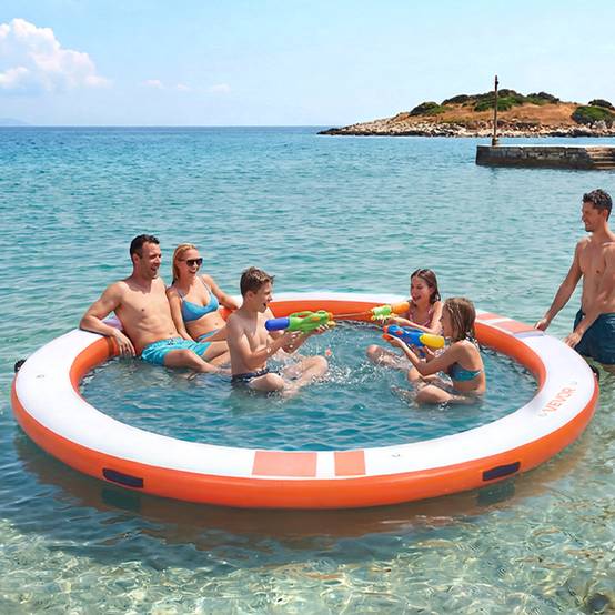 Vevor - VEVOR Quai Flottant Gonflable Plateforme de Quai Ronde 3,05 m Orange avec Sac - Image 8