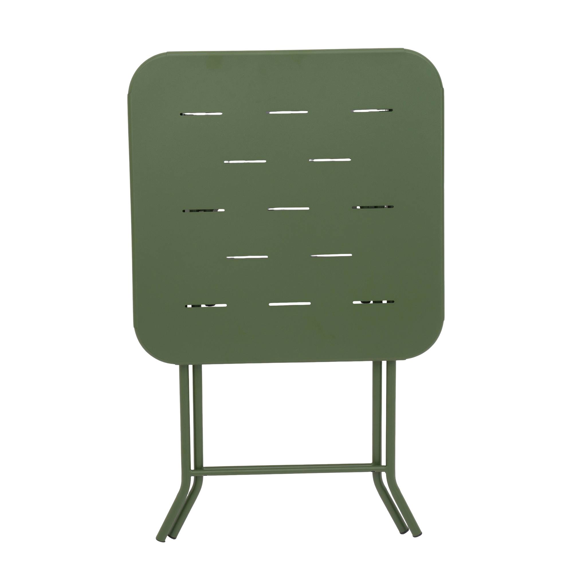 Ensemble Table et Chaise de Jardin avec 1 Table et 2 Chaises pour 2 personnes Acier Vert - Image 8