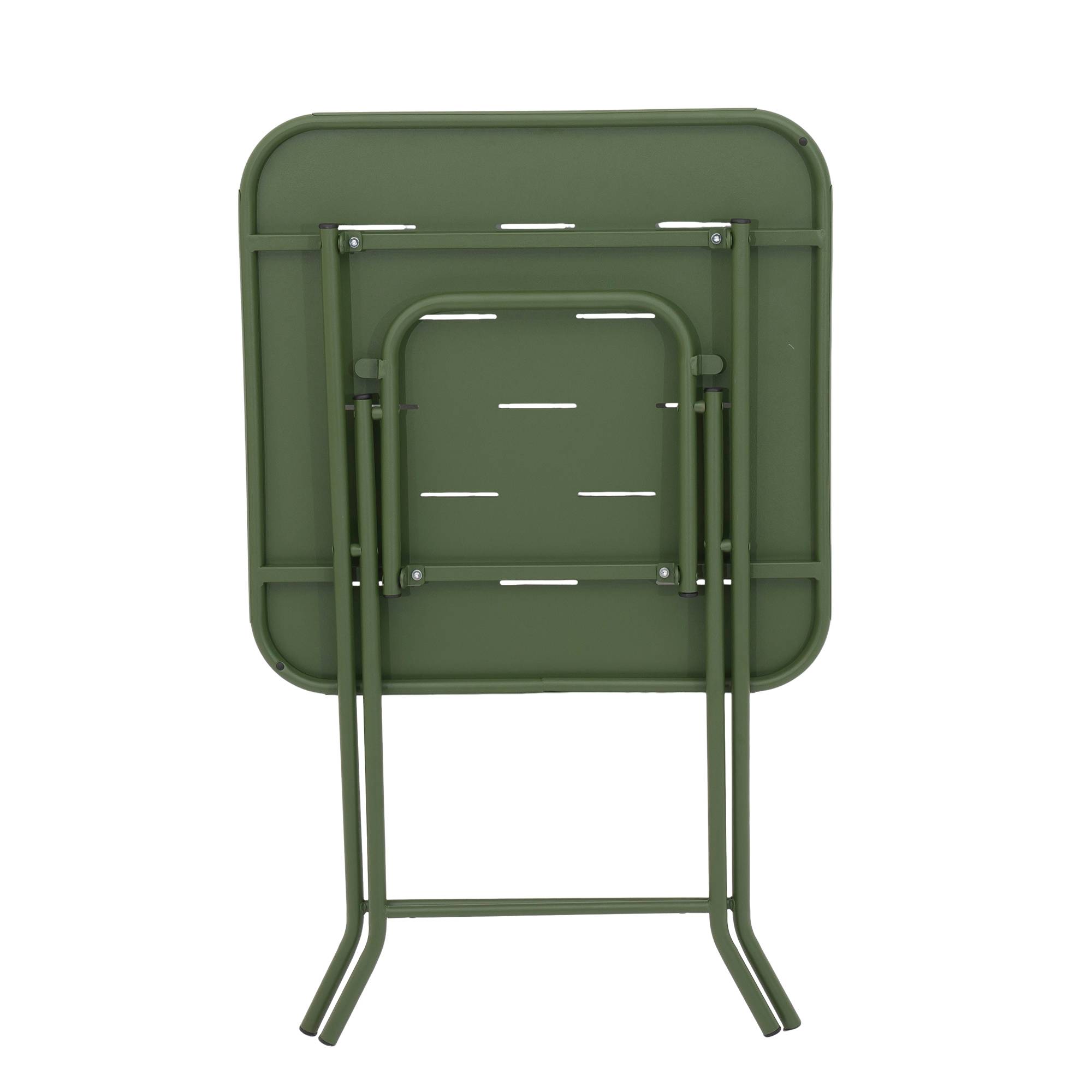 Ensemble Table et Chaise de Jardin avec 1 Table et 2 Chaises pour 2 personnes Acier Vert - Image 5