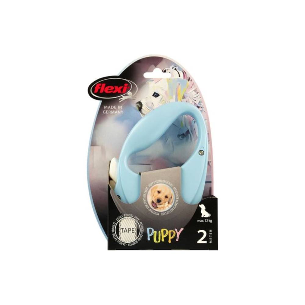Flexi - Laisse Flexi 2 m PUPPY XS  bleu sangle pour chien max 12 kg - Image 2