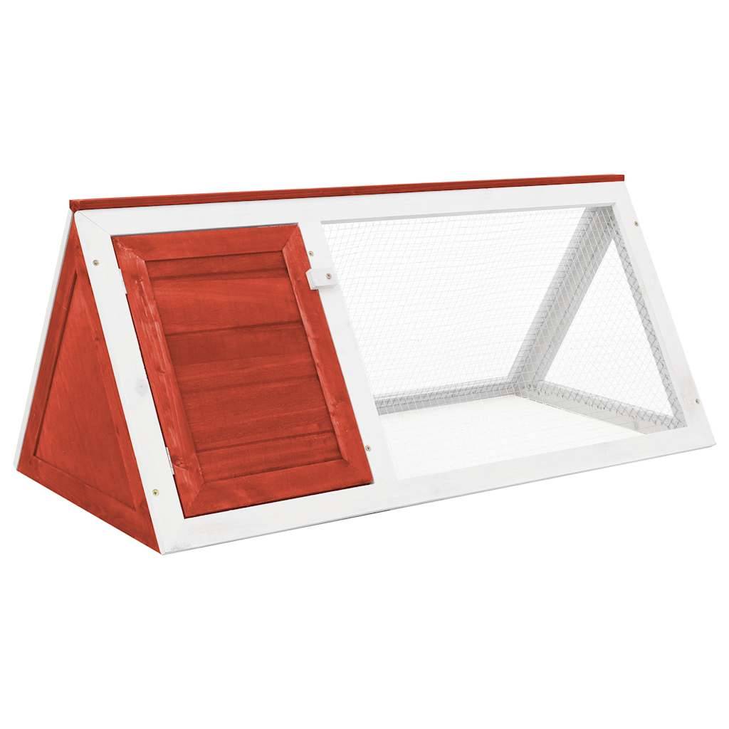 Clapier Lapin Bois Sapin Peint Cour Extérieure Parc Résistant 98x50x41cm Rouge - ComfortXL Outdoor Living - Image 1