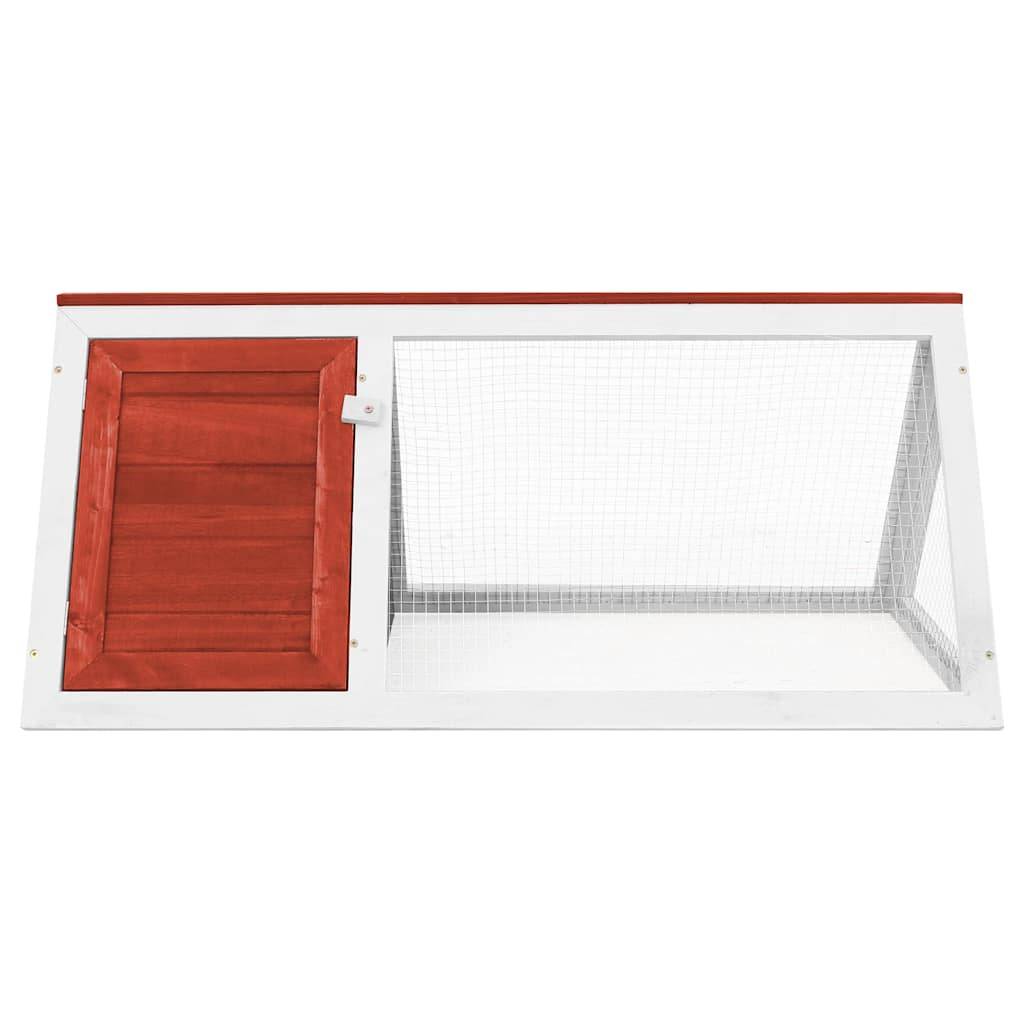 Clapier Lapin Bois Sapin Peint Cour Extérieure Parc Résistant 98x50x41cm Rouge - ComfortXL Outdoor Living - Image 2