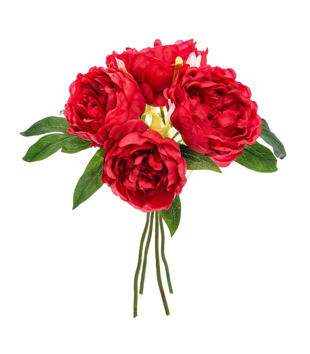Bouquet de Fleurs artificielles 4 Pivoines Prune D. 25 x H. 30 cm - Image 1
