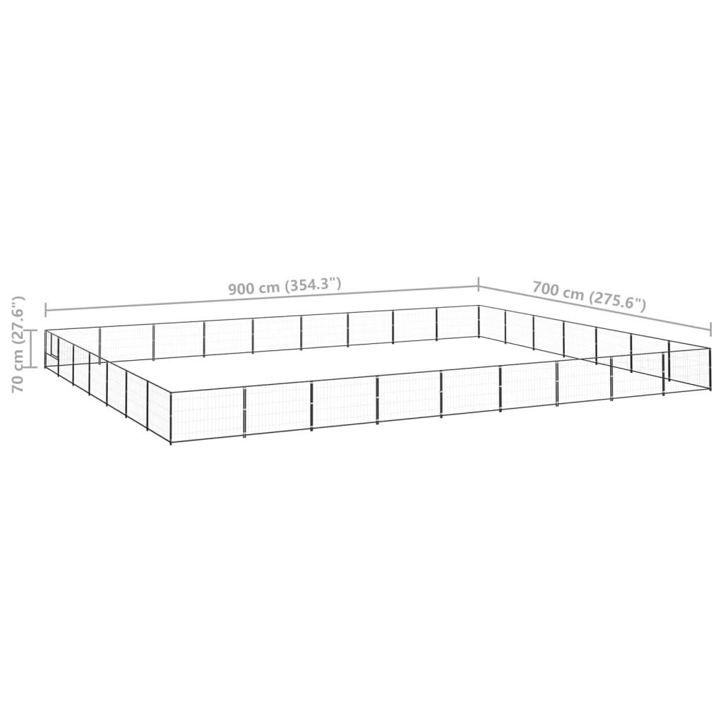 Vidaxl - Chenil Noir 63 m² Acier vidaXL 3082181 - Image 3