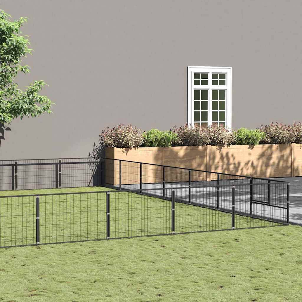 Vidaxl - Chenil Noir 63 m² Acier vidaXL 3082181 - Image 1