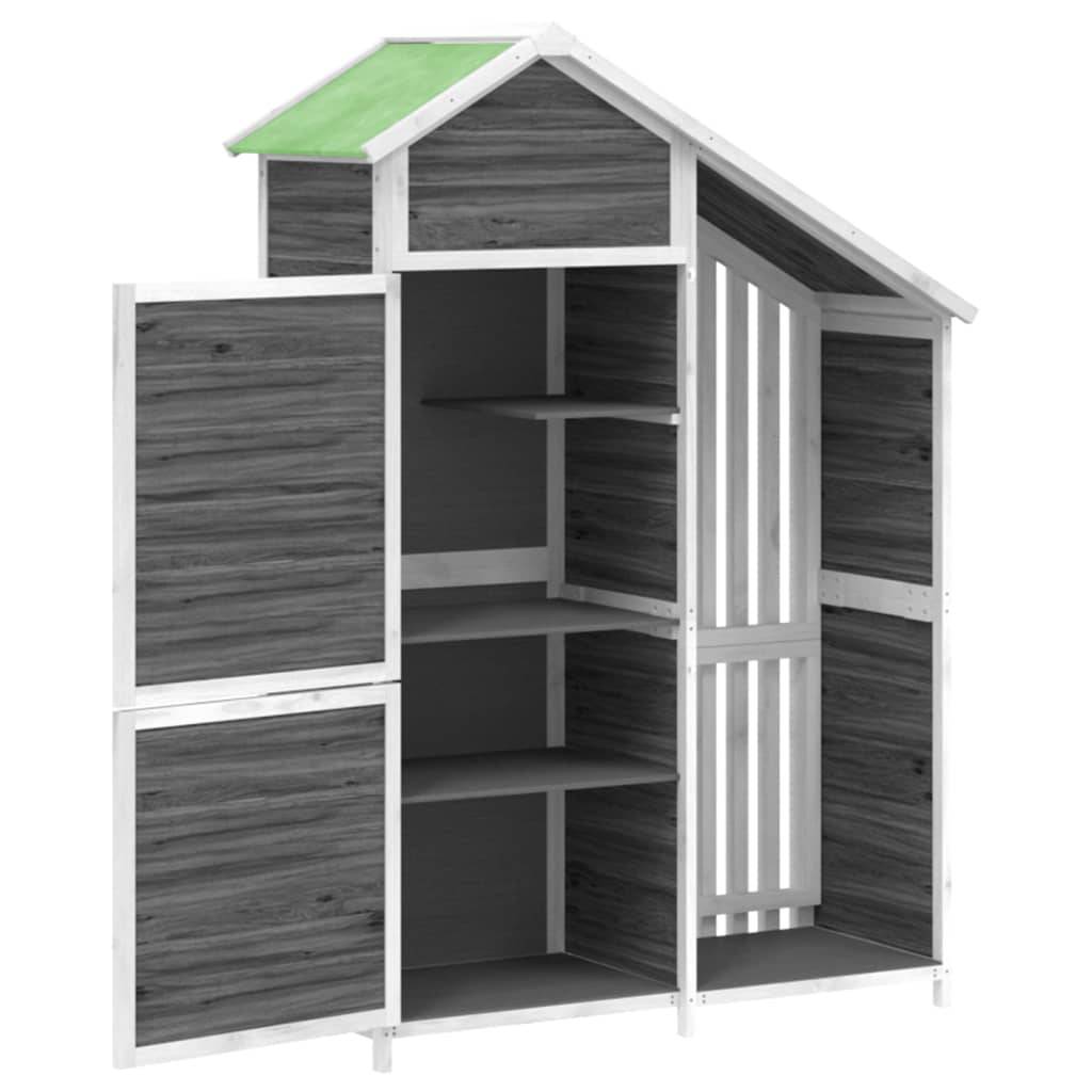 Abri à outils 0.64m² - Cabane à outils - Abri de jardin gris 120x53,5x170 cm bois massif pin MAISON CHIC - Image 5