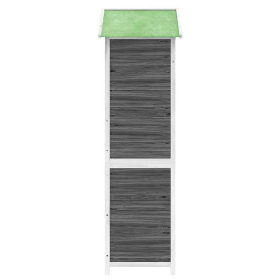 Abri à outils 0.64m² - Cabane à outils - Abri de jardin gris 120x53,5x170 cm bois massif pin MAISON CHIC - Image 6