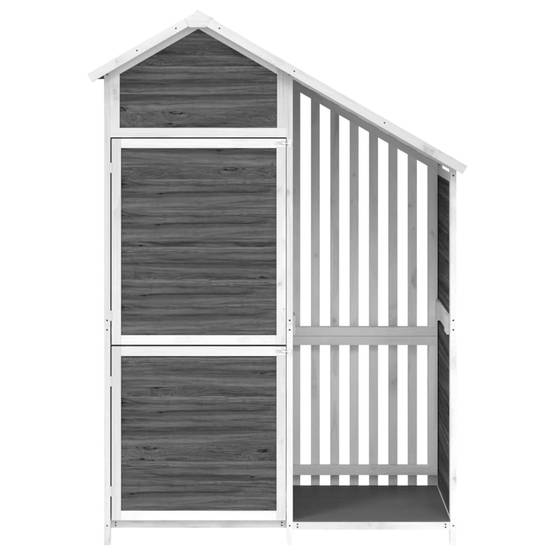 Abri à outils 0.64m² - Cabane à outils - Abri de jardin gris 120x53,5x170 cm bois massif pin MAISON CHIC - Image 4