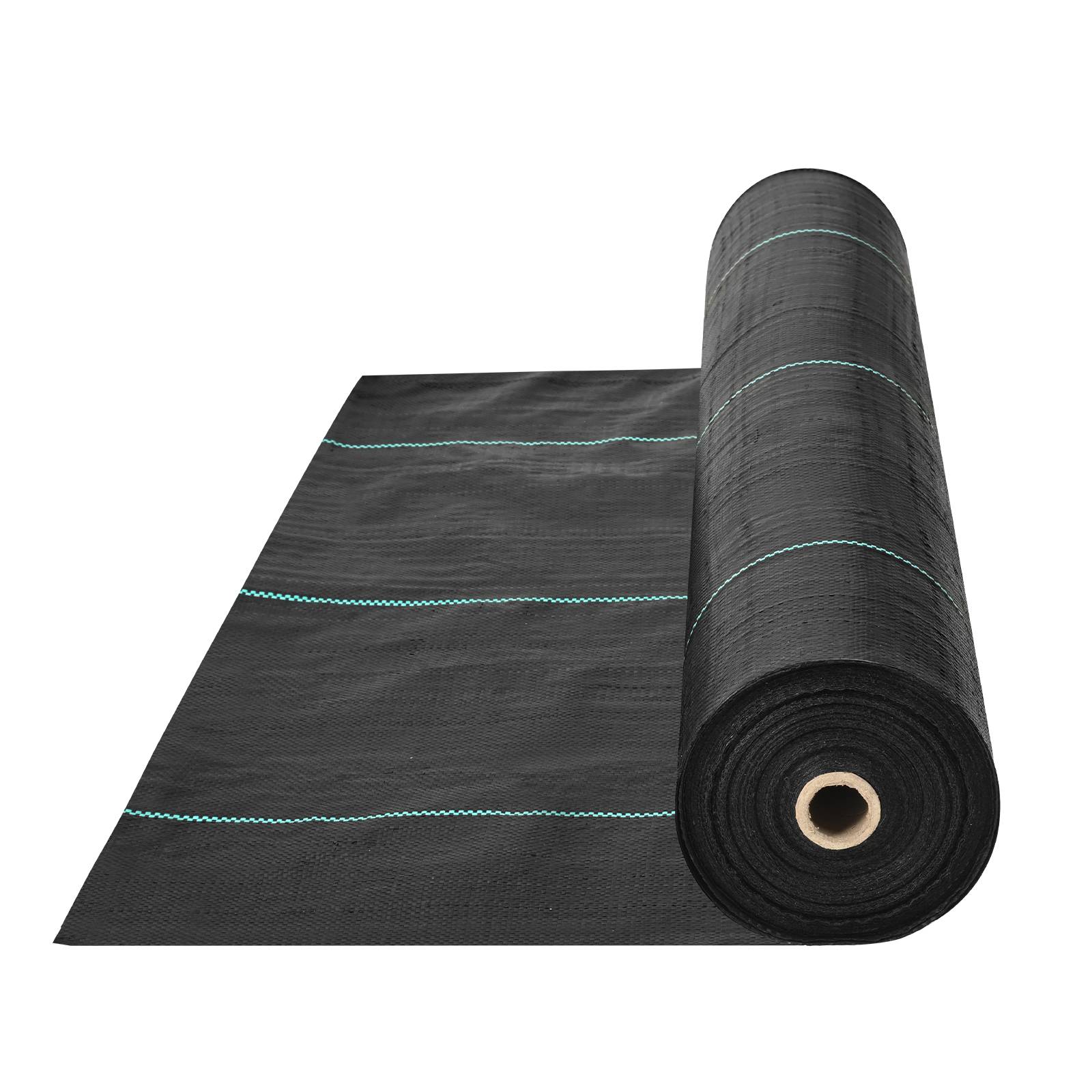 VEVOR Toile de Paillage Anti-Mauvaises Herbes Géotextile Tissé PP 1,8x30,5m 108g - Image 1
