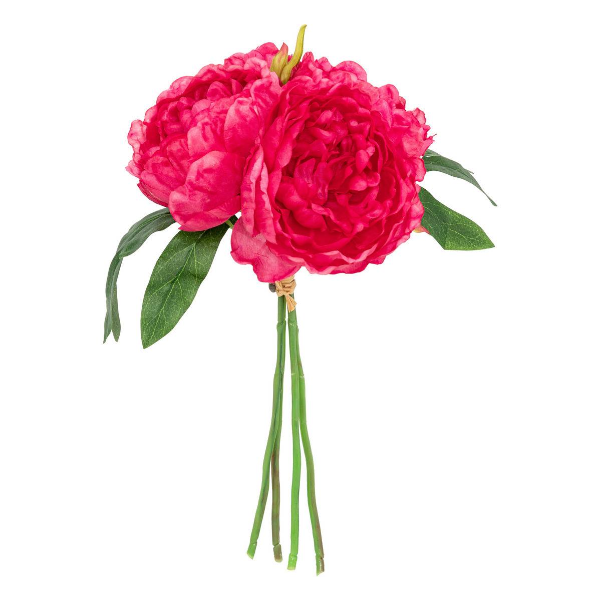 Bouquet artificiel 4 Pivoines Roses H. 30 cm - Image 1