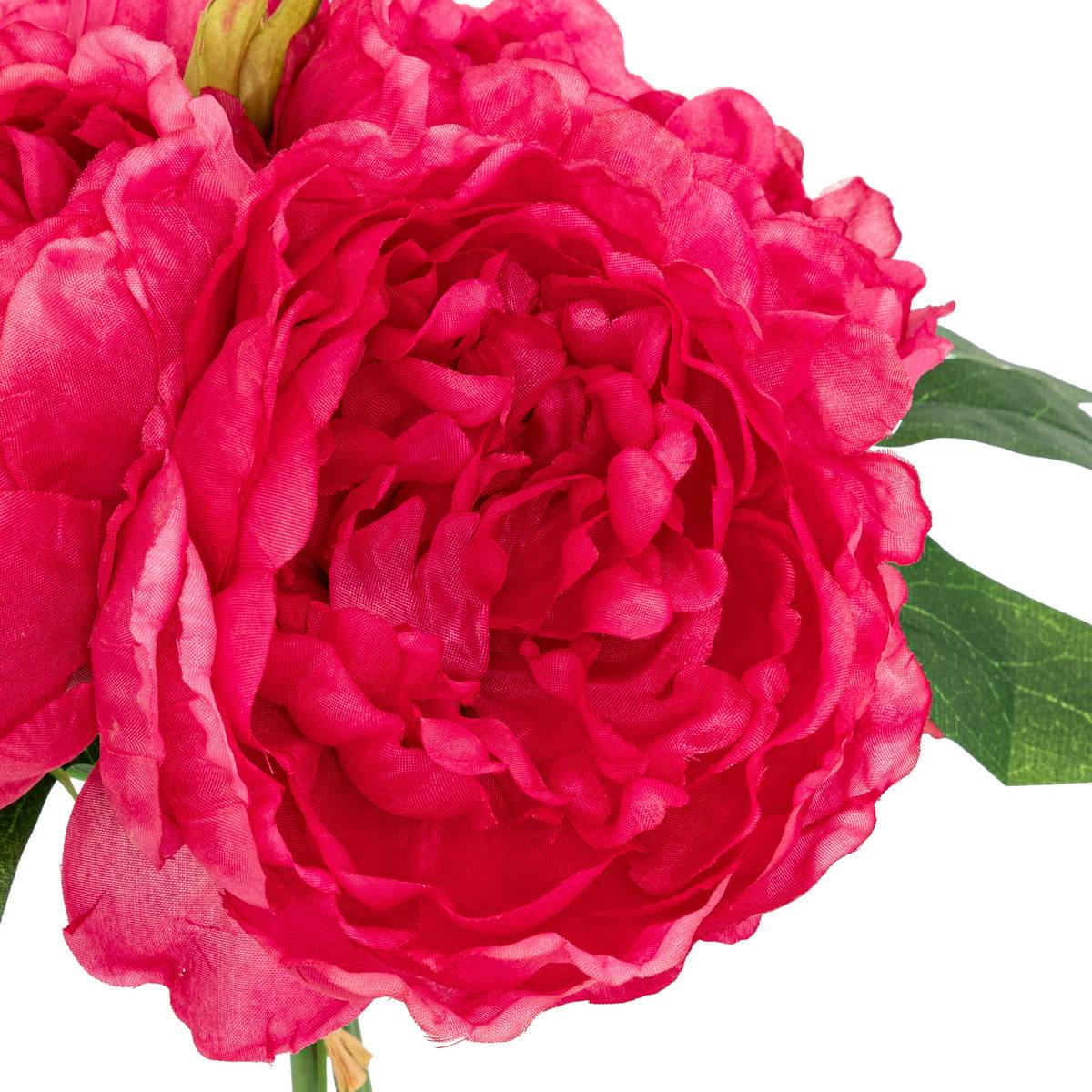 Bouquet artificiel 4 Pivoines Roses H. 30 cm - Image 2