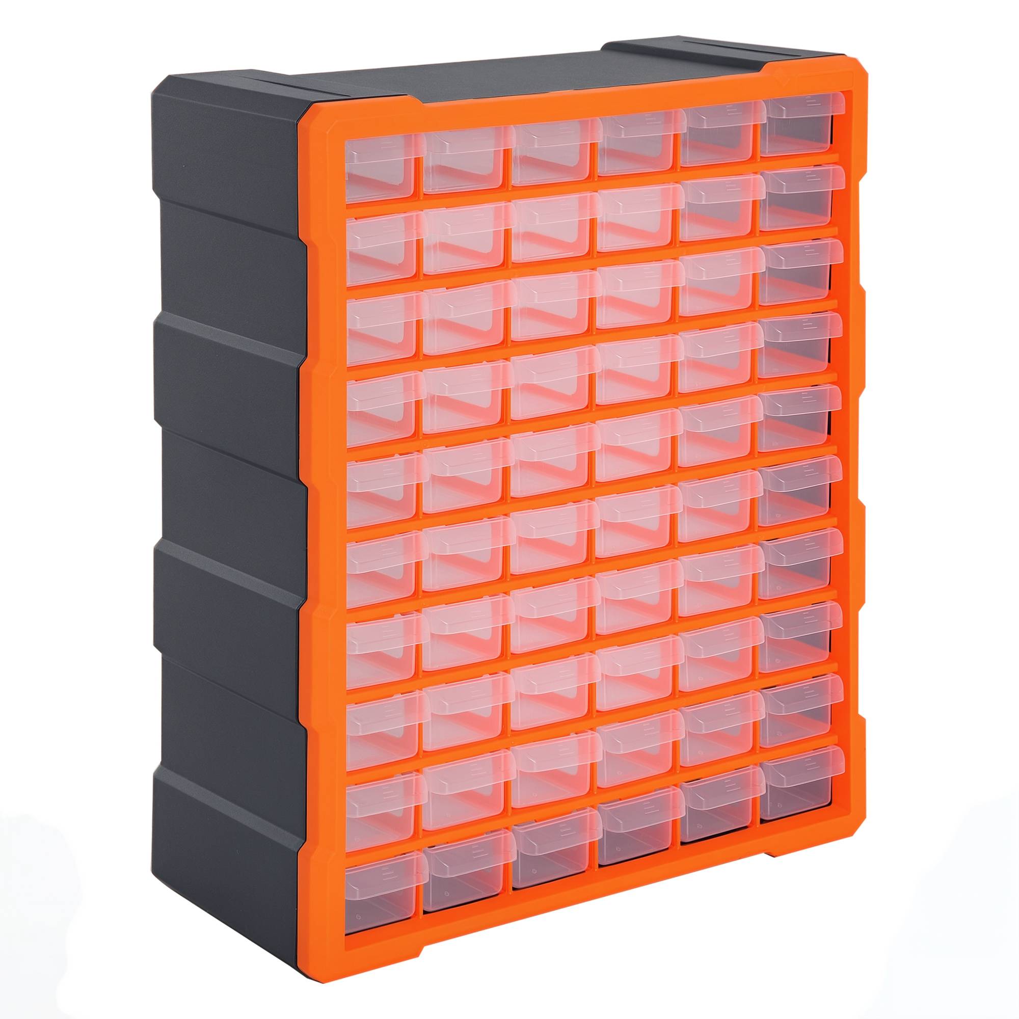 Sans Marque - Boîte de tri petites pièces chargeur pièces boîte boîte de rangement 60 compartiments orange L38 x l16 x H47,5 cm - Image 1