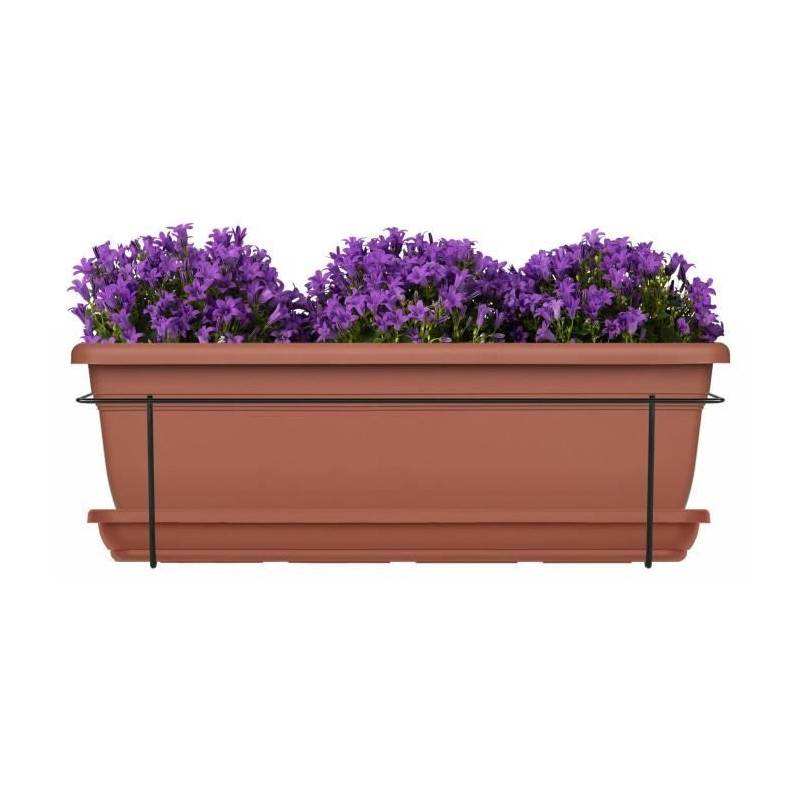 Garden ID - Kit Jardiniere Avec Support En Métal Et Plateau - Garden Id Relax - Terra. 50 Cm - Recyclé Et 100% Recyclable - Volume Pour Pl
