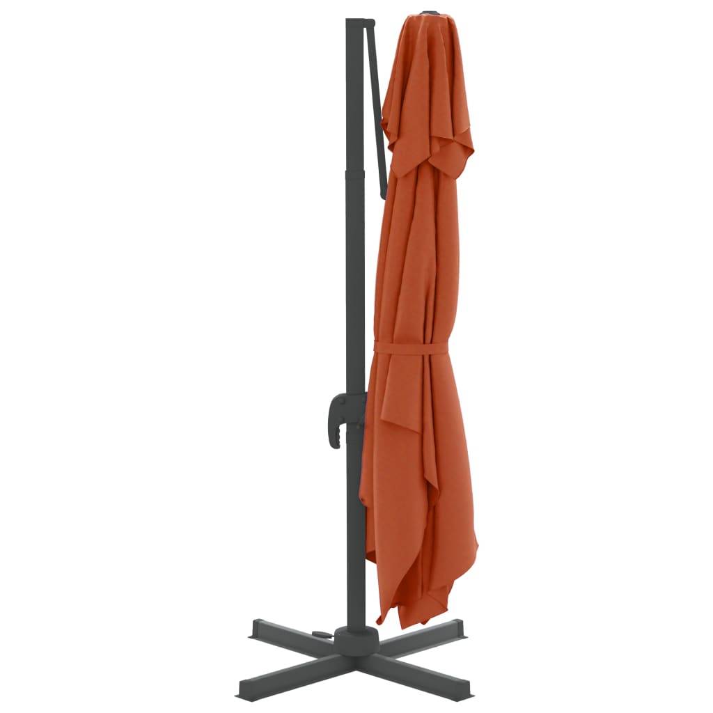 Helloshop26 - Parasol meuble de jardin cantilever à double toit 400 x 300 cm terre cuite - Image 4