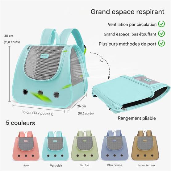 Sac à dos pour chien et chat(Vert clair) DtopbuyAge - Image 3