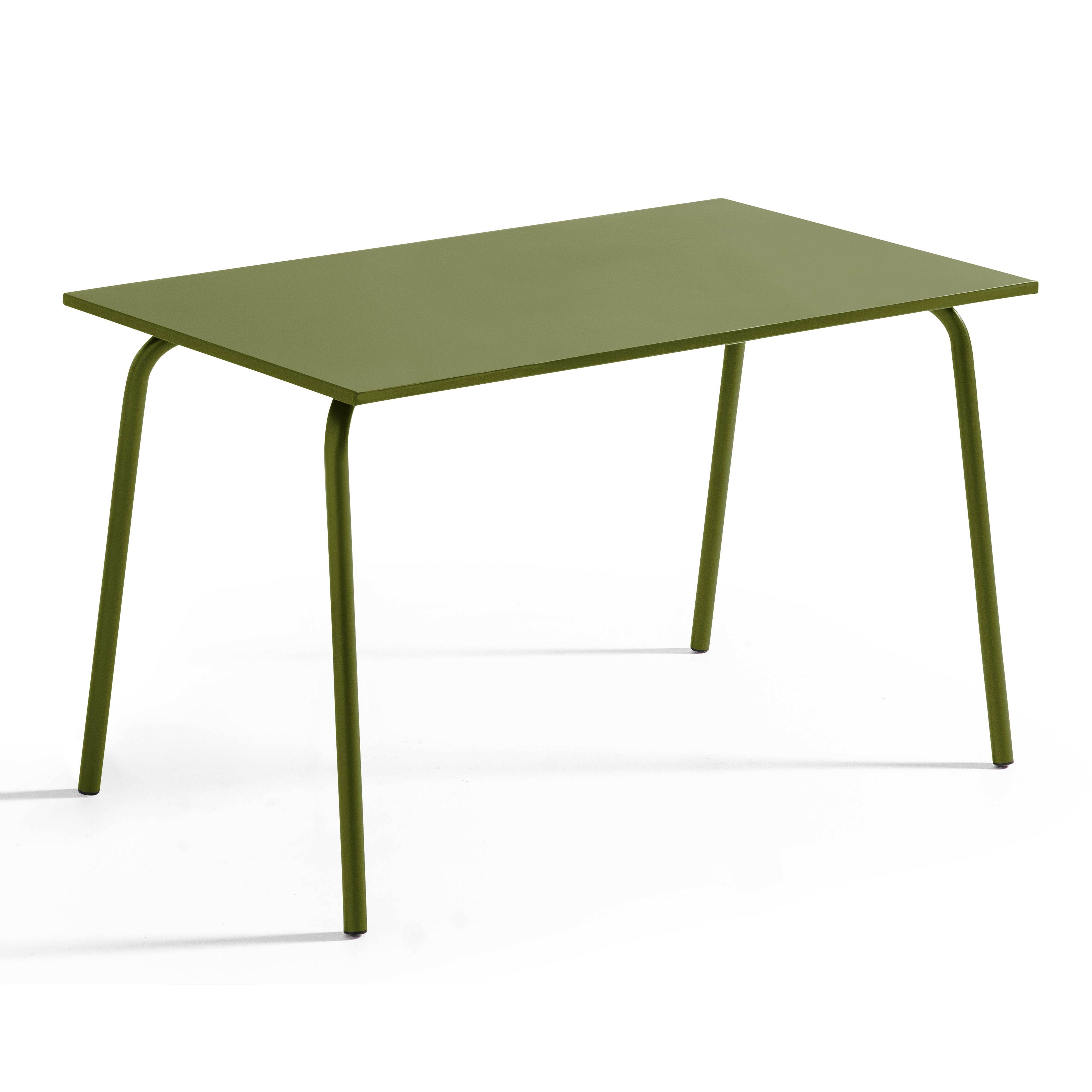 Oviala - Ensemble table de jardin en métal et 4 chaises vert Kaki Palavas - Oviala - Image 2