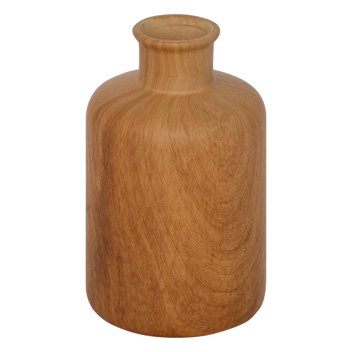 Vase en céramique effet bois D 11 x H. 18 cm - Image 1