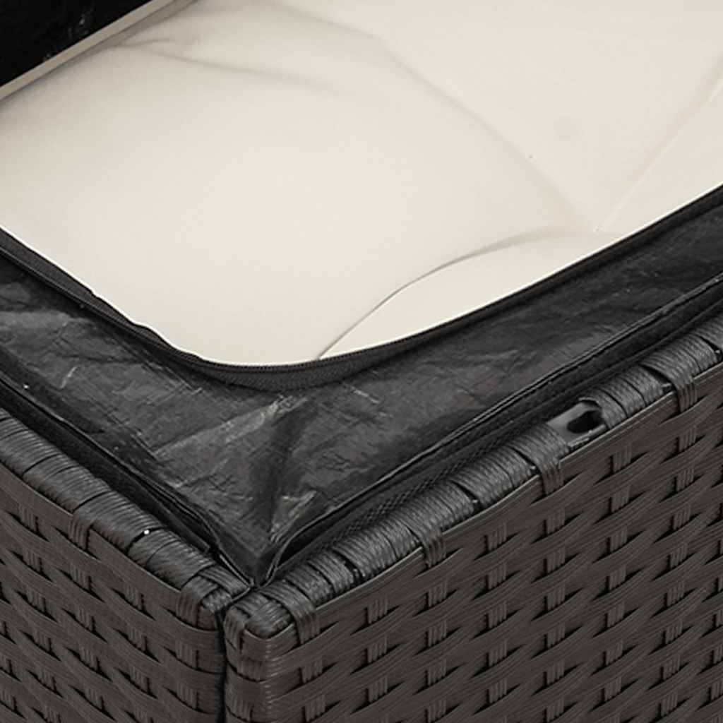 Vidaxl - Salon de jardin 7 pcs avec coussins noir résine tressée vidaXL 3255979 - Image 5
