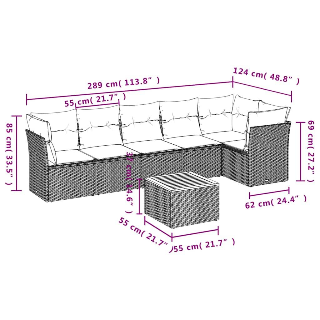 Vidaxl - Salon de jardin 7 pcs avec coussins noir résine tressée vidaXL 3255979 - Image 3
