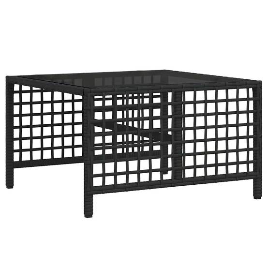 Salon de jardin d'angle 3 pcs | Mobilier d'extérieur avec coussins noir résine tressée Maison Chic - Image 8