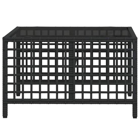 Salon de jardin d'angle 3 pcs | Mobilier d'extérieur avec coussins noir résine tressée Maison Chic - Image 9