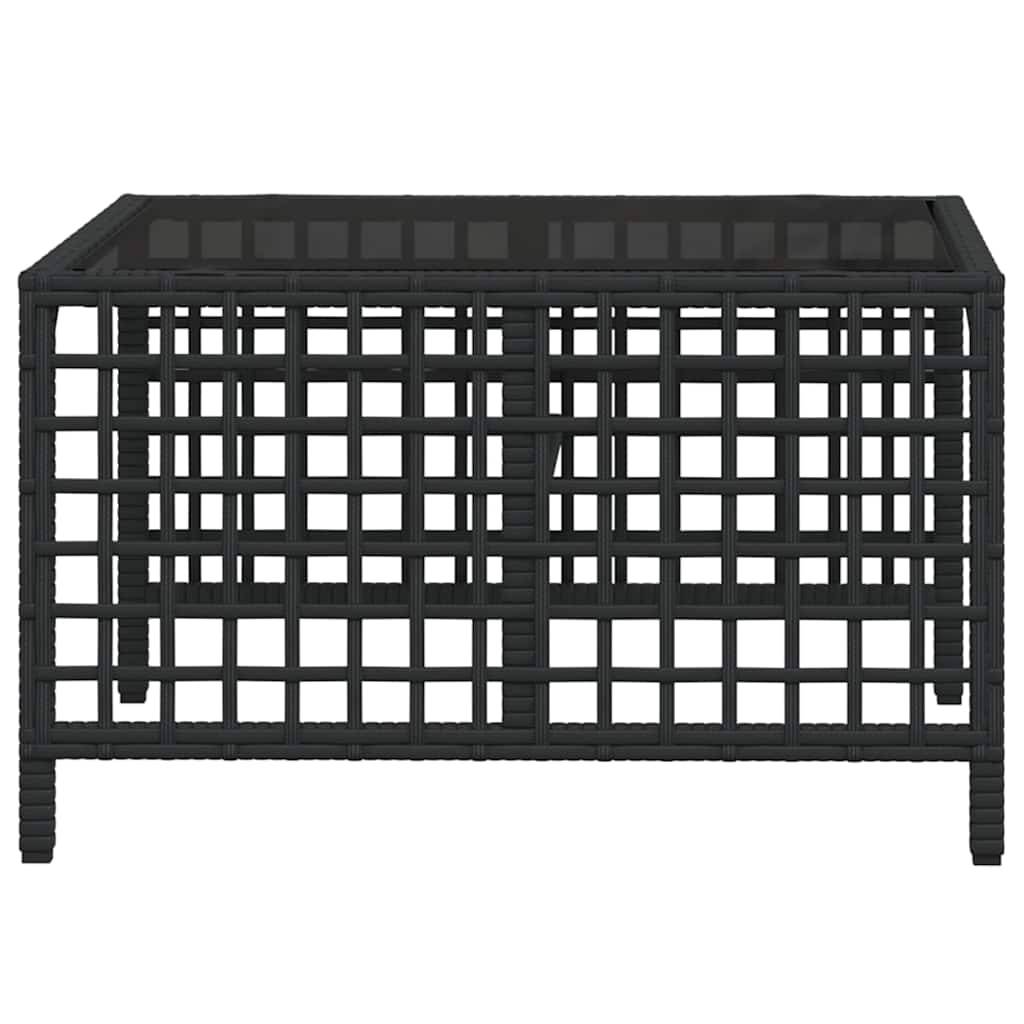 Salon de jardin d'angle 3 pcs | Mobilier d'extérieur avec coussins noir résine tressée Maison Chic - Image 9