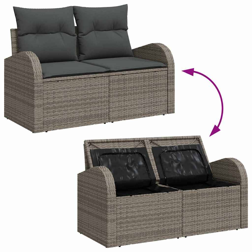 ComfortXL - Canapé Extérieur 13 Pcs Résine Tressée & Acier Design Robuste et Élégant Gris – ComfortXL Outdoor Living - Image 8