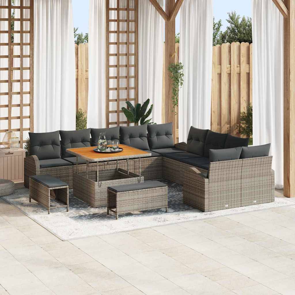 ComfortXL - Canapé Extérieur 13 Pcs Résine Tressée & Acier Design Robuste et Élégant Gris – ComfortXL Outdoor Living - Image 1