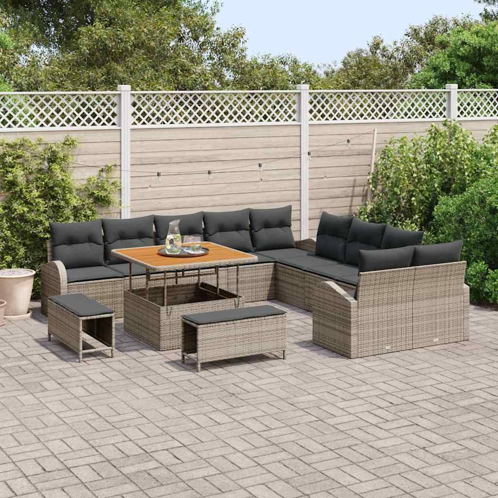 ComfortXL - Canapé Extérieur 13 Pcs Résine Tressée & Acier Design Robuste et Élégant Gris – ComfortXL Outdoor Living - Image 3