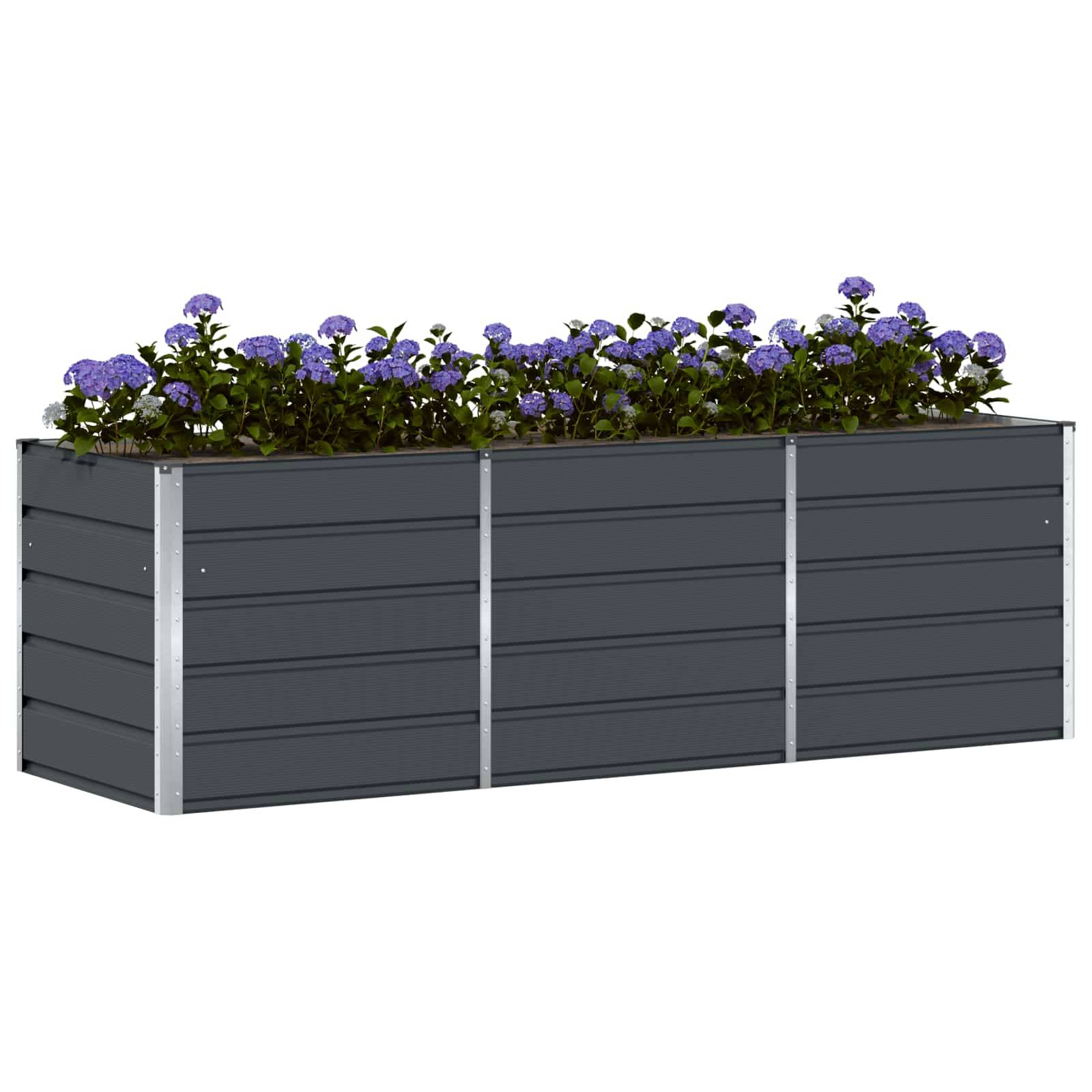 Jardinière Acier Anthracite 240 x 80 x 75 cm - PANGIVO - Image 3