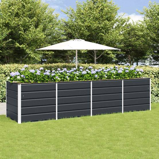 Jardinière Acier Anthracite 240 x 80 x 75 cm - PANGIVO - Image 1