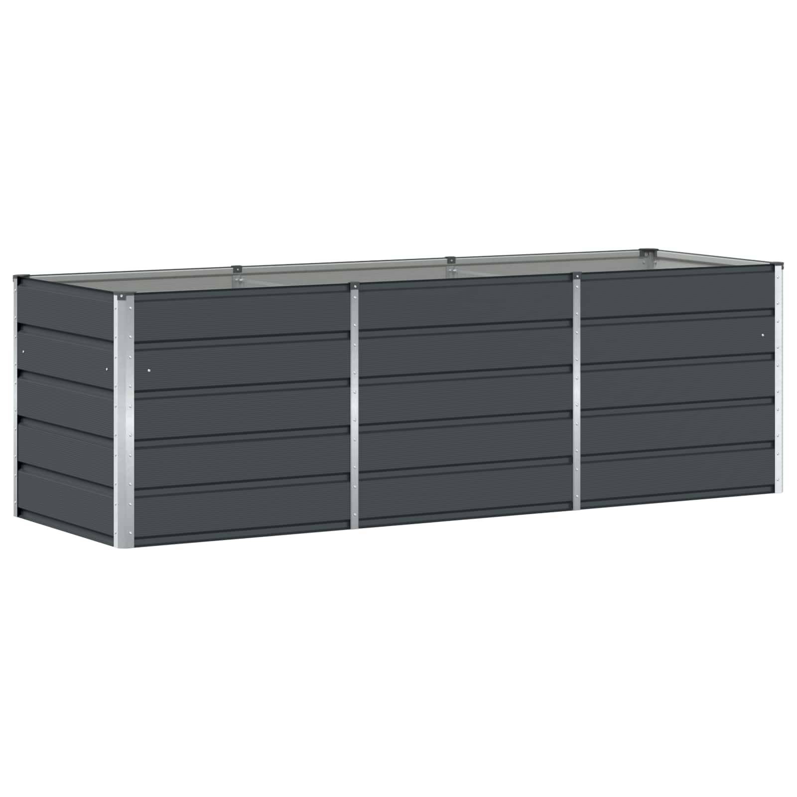 Jardinière Acier Anthracite 240 x 80 x 75 cm - PANGIVO - Image 2