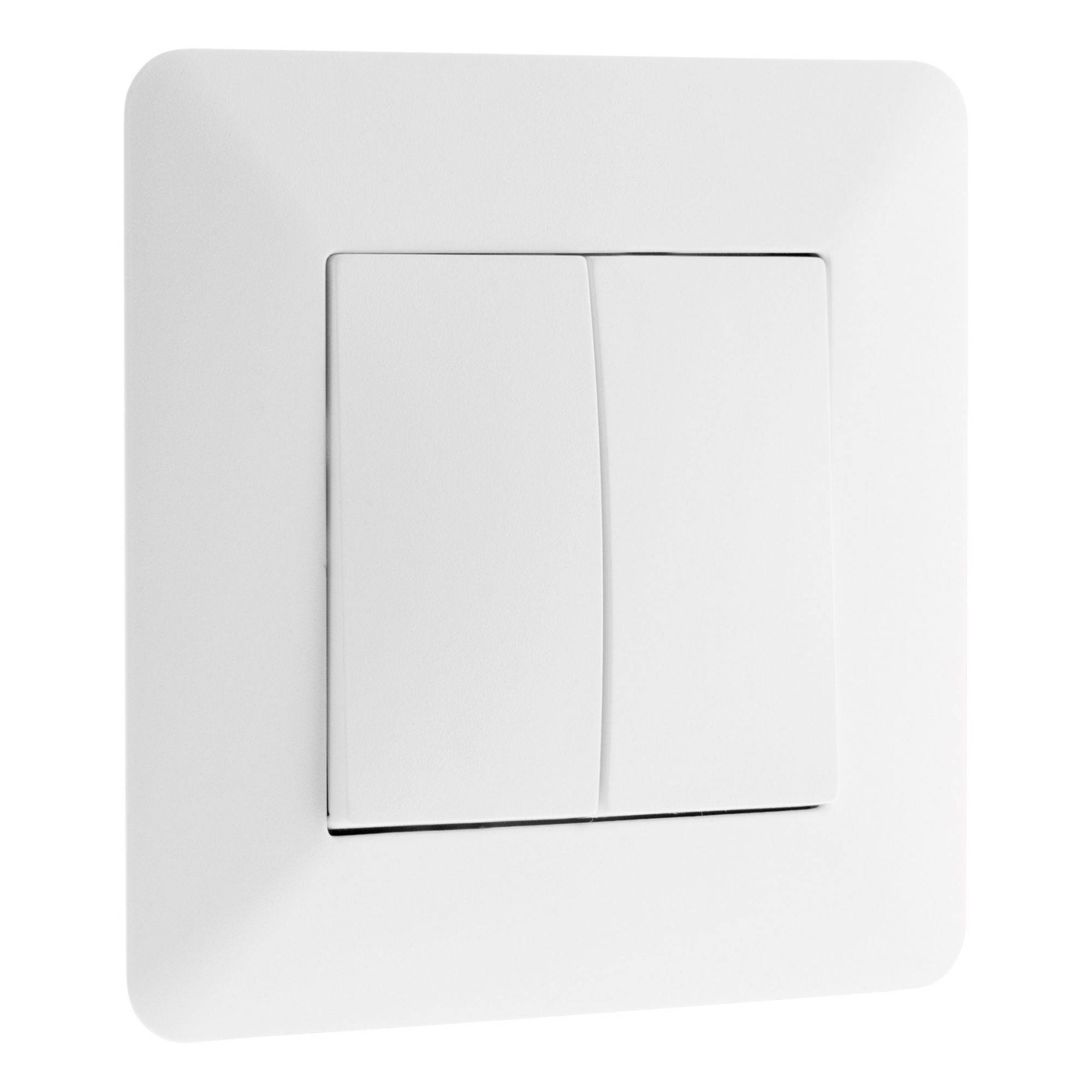 Zenitech - Interrupteur Va-et-vient double blanc Artezo