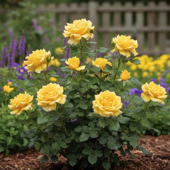 Rosier à grandes fleurs Bernard Hinault® 'Crobourg' à fleurs Jaune - feuillage Caduc - Pot de 3L - 20/40 cm- hauteur à maturité De 0,50 m à 1,00 m - Image 1