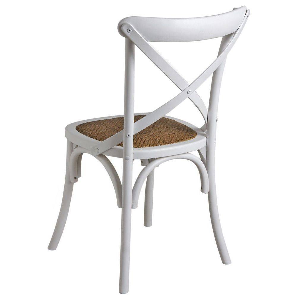 Aubry Gaspard - Chaise de bistrot en bouleau et rotin - Image 2