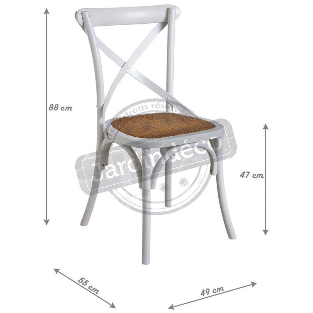 Aubry Gaspard - Chaise de bistrot en bouleau et rotin - Image 3